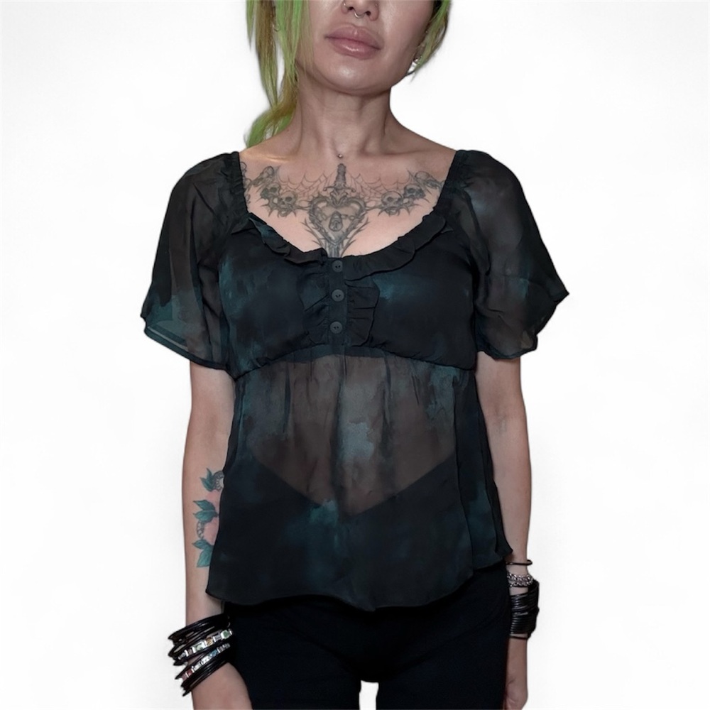 Disturbia Lichen Chiffon Blouse - Picture 3 of 4